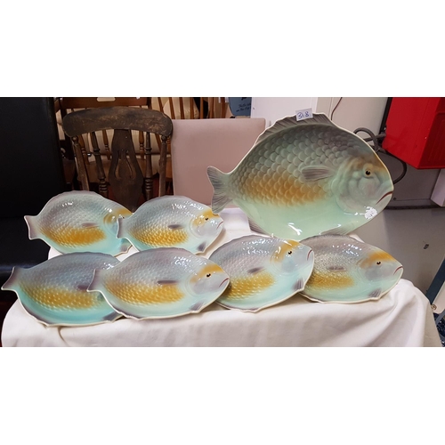 318 - Six Shorter & Son Fish Plates & Matching Platter.