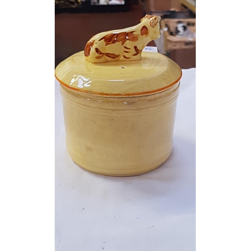 340 - Crown Devon Jersey Butter Tub & Lid.