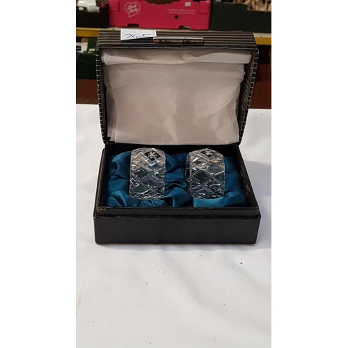 365 - Boxed Set of Two Edinburgh Crystal Napkin Rings.