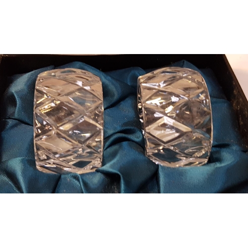 365 - Boxed Set of Two Edinburgh Crystal Napkin Rings.