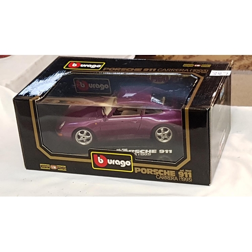 387 - Boxed Burago Diamonds 1/18 Scale Porsche 911 Carrera (1993) 3060.