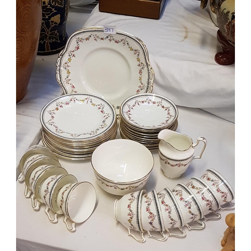 397 - 38 Piece Crown Staffordshire Floral Tea Set.