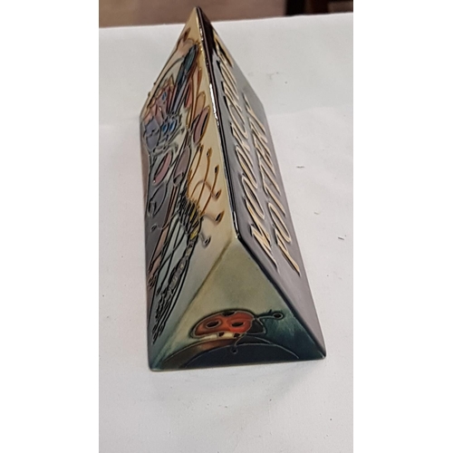 407 - Emma Bossons for Moorcroft Boxed Triangular Hartgring Butterfly Advertising Paperweight with Emma Bo... 