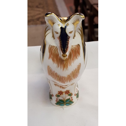 410 - Royal Crown Derby Rough Collie Paperweight with Gold Stopper Height c.14.5cm (5.75”) Length c.17cm (... 