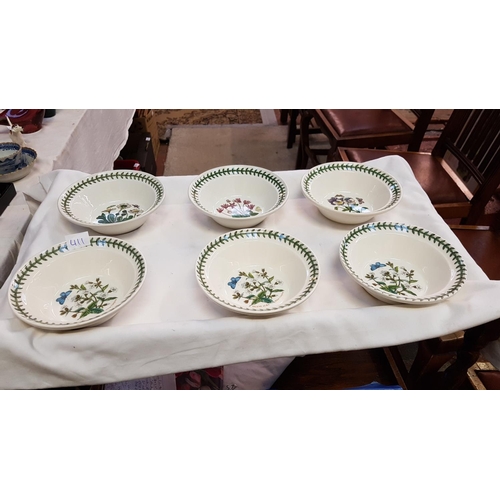 411 - Set of Six Portmeirion Botanic Garden Cereal/Fruit Bowls+ Diameter c.16.5cm (c.6.5”).