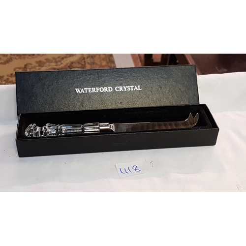 418 - Boxed Waterford Crystal Cheese Knife.