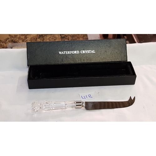 418 - Boxed Waterford Crystal Cheese Knife.