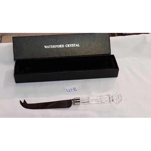 418 - Boxed Waterford Crystal Cheese Knife.