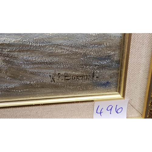 496 - Gilt Framed Oil on Board 