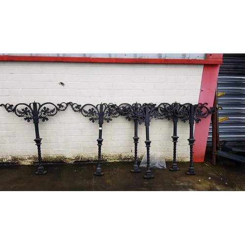 669 - Six Decorative Wrought Iron Balustrades - approx 31