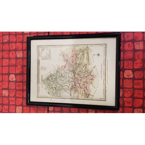 104 - Box of Assorted Framed & Glazed Vintage Maps.