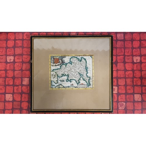 104 - Box of Assorted Framed & Glazed Vintage Maps.