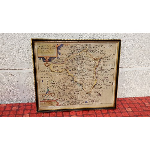 104 - Box of Assorted Framed & Glazed Vintage Maps.