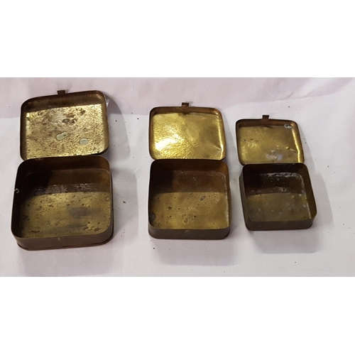 227 - Set of Three Brass Fishing Bait Tins.