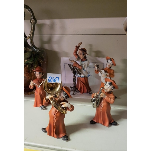 267 - Three Crown Naples Capodimonte La Medea by Rori Cardinal Musicians/Cardinal’s Band Figures (One with... 