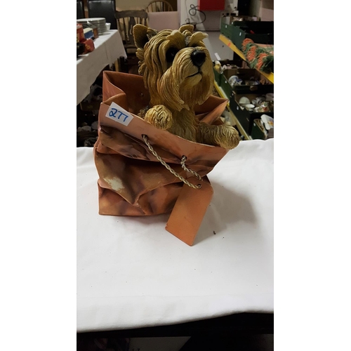 277 - Leonardo Collection Yorkie in Bag Figure - approx 10