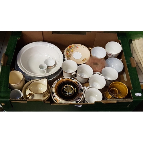 29 - Box of Assorted China Including Myott, Oriental, Blue & White, Alfred Meakin etc.