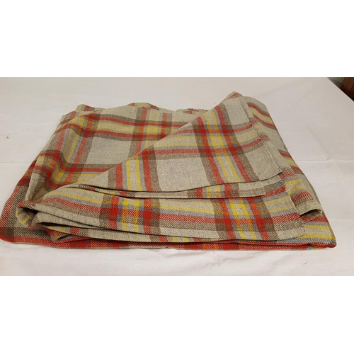 30 - Grey, Yellow & Red Checked Welsh Blanket.