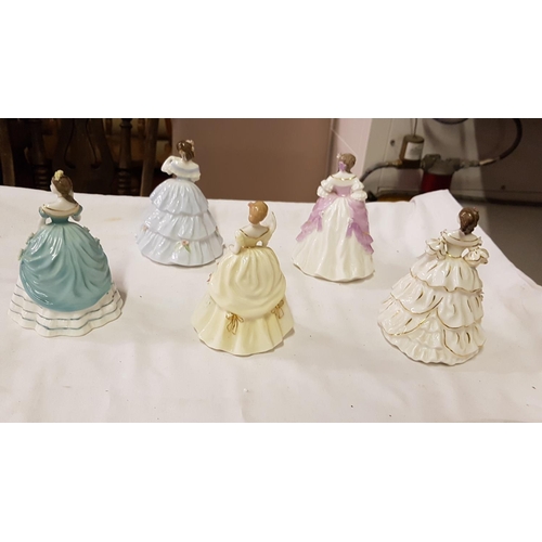 303 - Five Coalport Limited Edition Victorian Ballroom Collection Figures - 