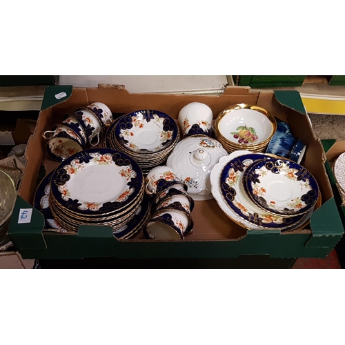 42 - Box of Assorted China Including Part Tea Set, Fruit Bowl, Czechoslovakian Bowls, Tureen etc.