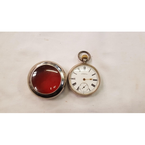 444 - Silver Hallmarked A.W.W Co Waltham Mass Vintage Pocket Watch in Protective Case - minute hand is mis... 