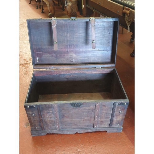 571 - Wooden Storage Trunk - 40cm tall x 65cm wide x 37cm deep.