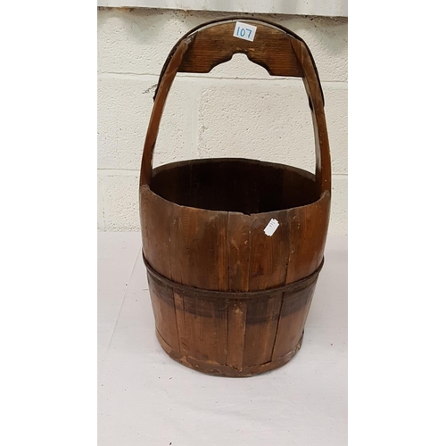 107 - Vintage Oak Yolk Pail.