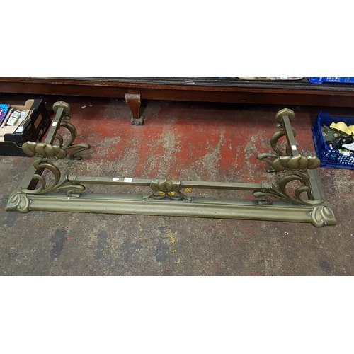 110 - Brass Fire Fender - approx 1.4m long.