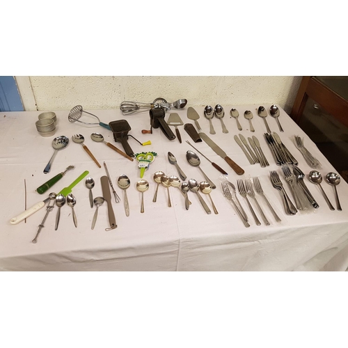 14 - Box of Assorted Cutlery & Kitchen Utensils.