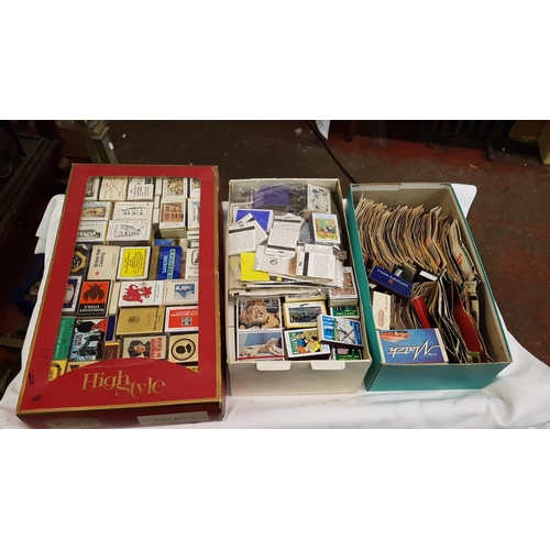 186 - Three Boxes of Vintage Collectable Matchbooks & Boxes.