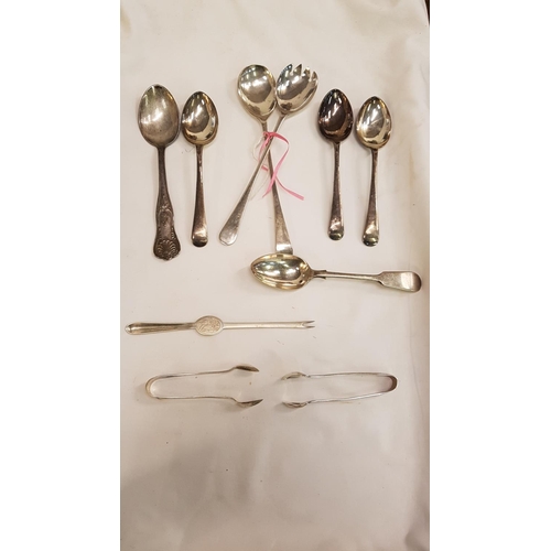 212 - Selection of Cutlery, Plated Lobster Picker & Sugar Tongs.