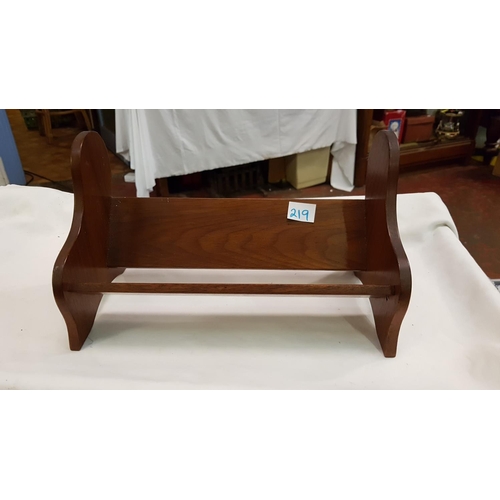 219 - Mahogany Table Top Book Stand - approx 12