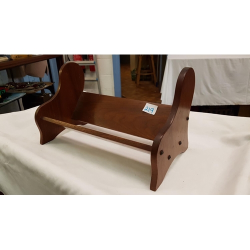 219 - Mahogany Table Top Book Stand - approx 12