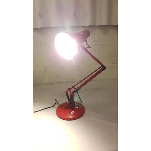 225 - Retro Red Adjustable Desk Lamp.