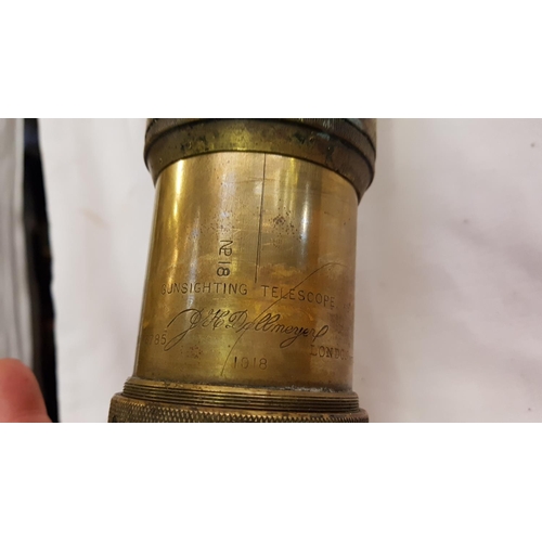 239 - Antique 1918 J H Dallmeyer Gunsighting Telescope No 86785.