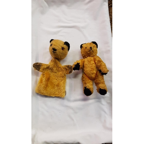 245 - Vintage 1950's Sooty Hand Puppet and a Jointed Sooty.