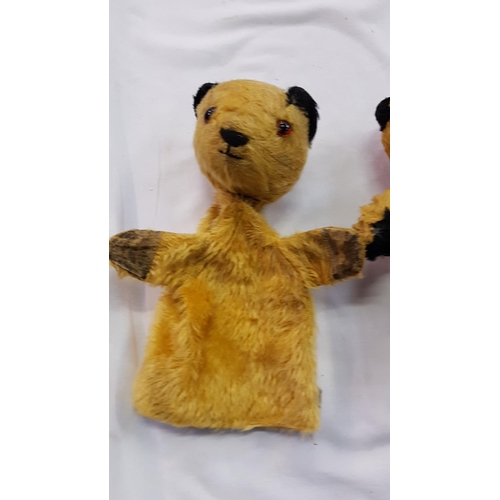 245 - Vintage 1950's Sooty Hand Puppet and a Jointed Sooty.