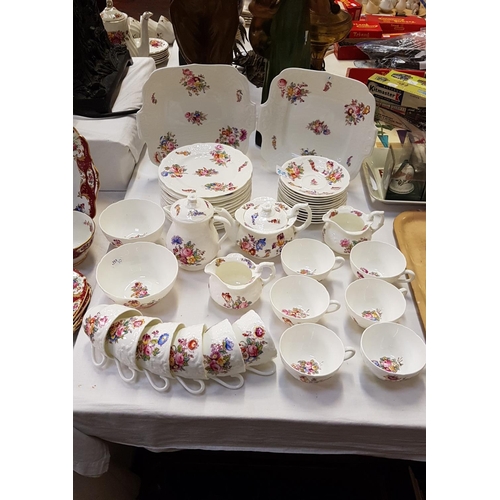 345 - 44 Piece Coalport Floral Tea Set.