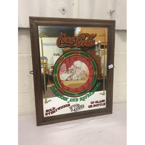 435 - American Coca Cola Advertising Mirror - approx 2ft x 20