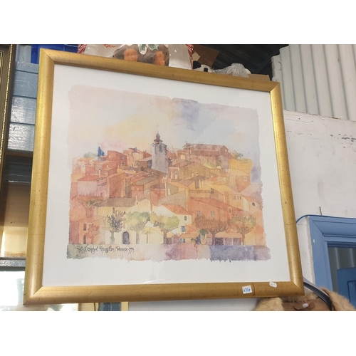 436 - Framed & Glazed Provence Watercolour Print - approx 31