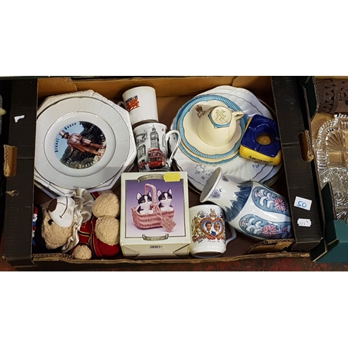 50 - Box to Include Commemorative Ware, Boxed Leonardo Collection Cats in a Basket, Clarice Cliff, Assort... 