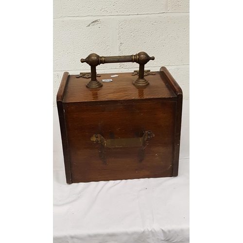 56 - Mahogany & Brass Coal Scuttle.