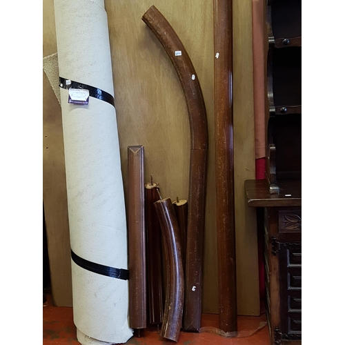 604 - Quantity of Solid Mahogany Hand Rails - longest straight piece is just shy of 9ft long.