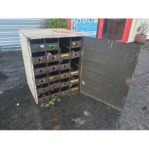 611 - Metal Storage Cabinet with Hardware Drawers & Hardware - Approx 29