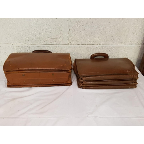 87 - Two Vintage Brown Leather Gentleman's Cases.