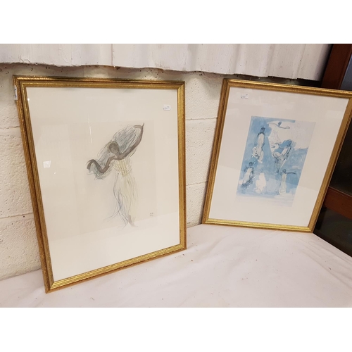 114 - Pair of Framed & Glazed Prints After Auguste Rodin - approx 53cm x 43cm.