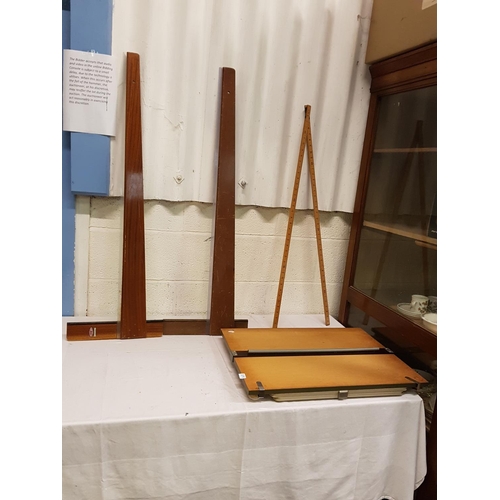 145 - Architect Drawing Board, Fold out Two Meter Ruler & Two T Squares.