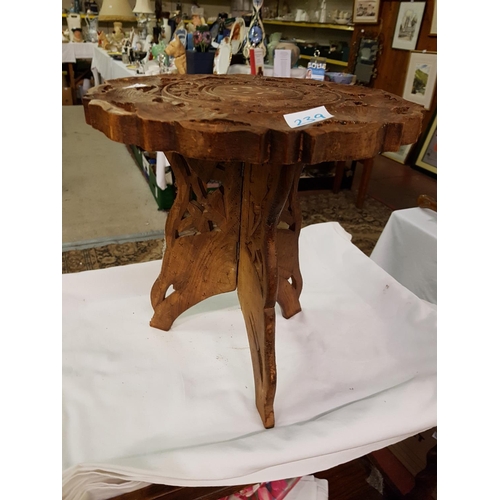 239 - Carved & Inlaid Occasional Table.