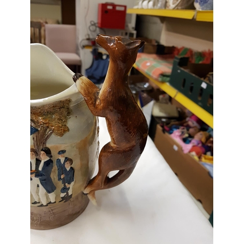 303 - Staffordshire Fine Ceramics Captain Cook Kangaroo Handle Jug Height c.22cm (c.8.625”).