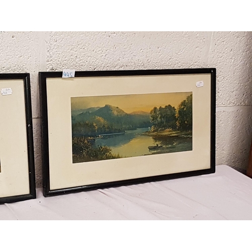 445 - Pair of Black Framed & Glazed Lake Scene Prints By Roy Gregory - approx 50cm x 29cm.